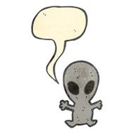 retro cartoon little alien
