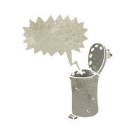 retro cartoon talking rubbish bin N2