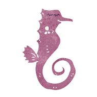 retro cartoon sea horse N4