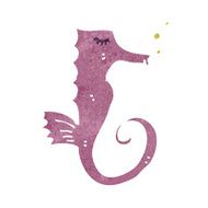 retro cartoon sea horse N5