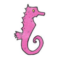 retro cartoon sea horse N6