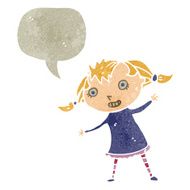 retro cartoon happy girl N2