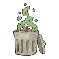 retro cartoon rubbish bin