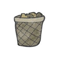 retro cartoon waste paper basket