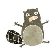 retro cartoon beaver N2