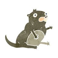 retro cartoon beaver N3