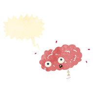 retro cartoon brain with speech bubble N2