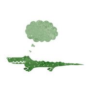 retro cartoon crocodile