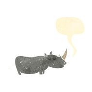 retro cartoon rhinoceros rhino