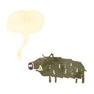 retro cartoon boar