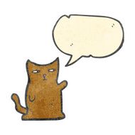 retro cartoon cat with speech bubble N3