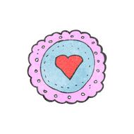 retro cartoon love heart symbol