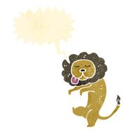 retro cartoon lion with speech bubble