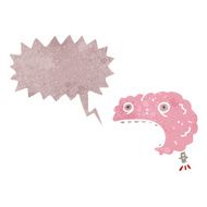 retro cartoon shouting brain