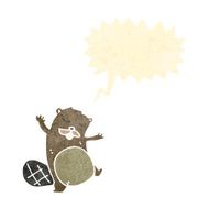 retro cartoon dancing beaver