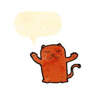 retro cartoon cat with speech bubble N4