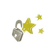 retro cartoon lock symbol