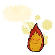 retro cartoon fire character