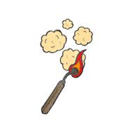 retro cartoon burning match N2