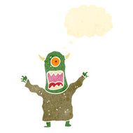 retro cartoon space monster