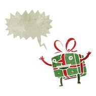 retro cartoon christmas present