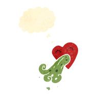 retro cartoon love sick heart N2