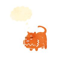 retro cartoon cat with thougth bubble