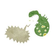 retro cartoon germ with speech bubble N2