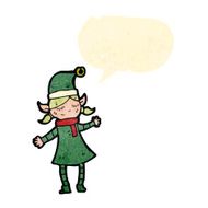 retro cartoon christmas elf