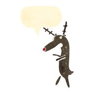 retro cartoon deer with speech bubble