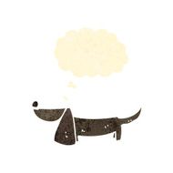 retro cartoon little dog with thought bubble N2