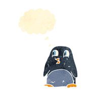 retro cartoon christmas penguin N2