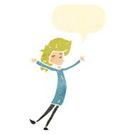 retro cartoon happy girl N3