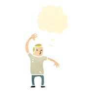retro cartoon man doing judo chop