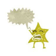 retro cartoon star with speech bubble