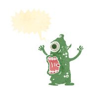 retro cartoon crazy monster