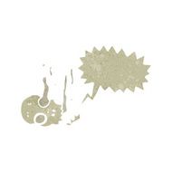retro cartoon skull with speech bubble N4