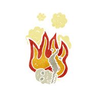 retro cartoon flaming skull N2