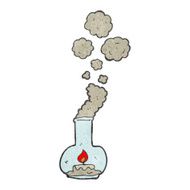 burning candle retro cartoon