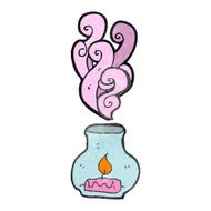burning candle retro cartoon N2