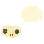retro cartoon skull symbol