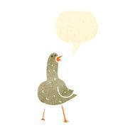 retro cartoon bird with speech bubble N2