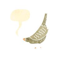 retro cartoon tweeting bird
