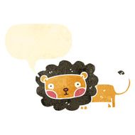 retro cartoon lion