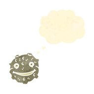 retro cartoon asteroid