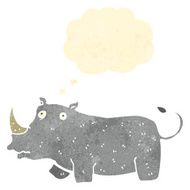 retro cartoon rhino