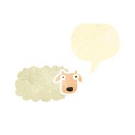 retro cartoon sheep