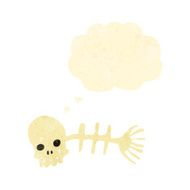 spooky fish bones retro cartoon