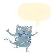 retro cartoon excited cat