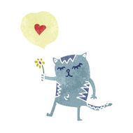 retro cartoon cat in love